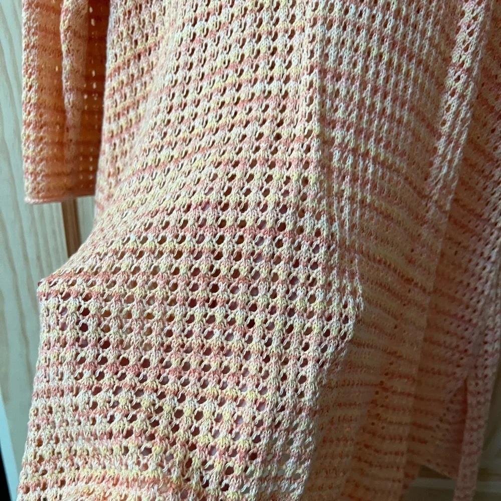 Avenue Open Knit Sweater Coral - Picture 3 of 4